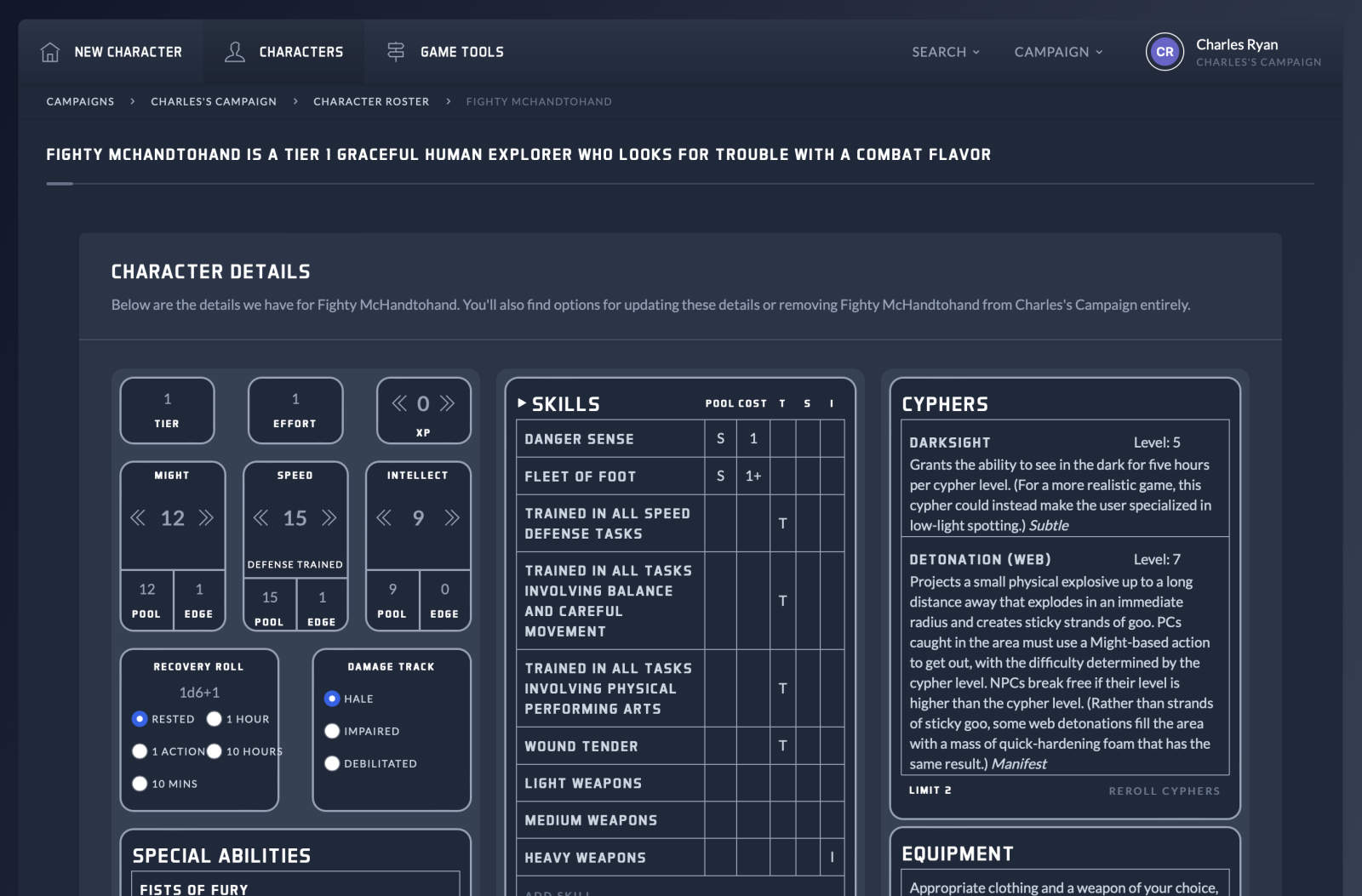 Cypher Tools: The Cypher System Character Builder Is Now Live!