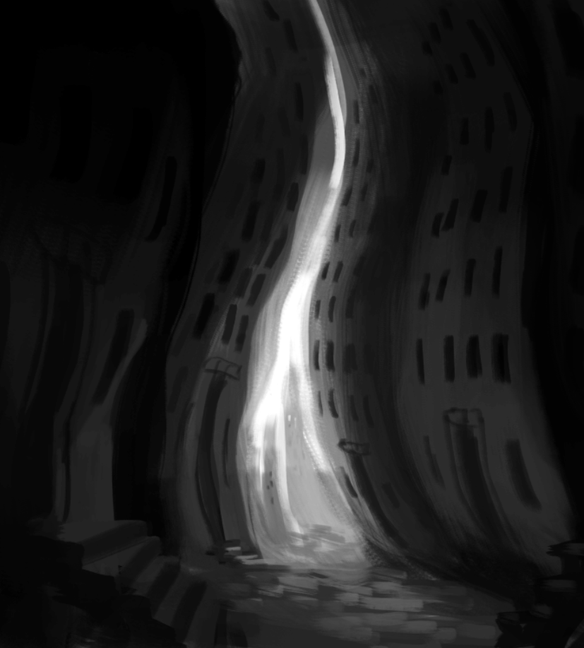 Dark, twisted alleyway.
