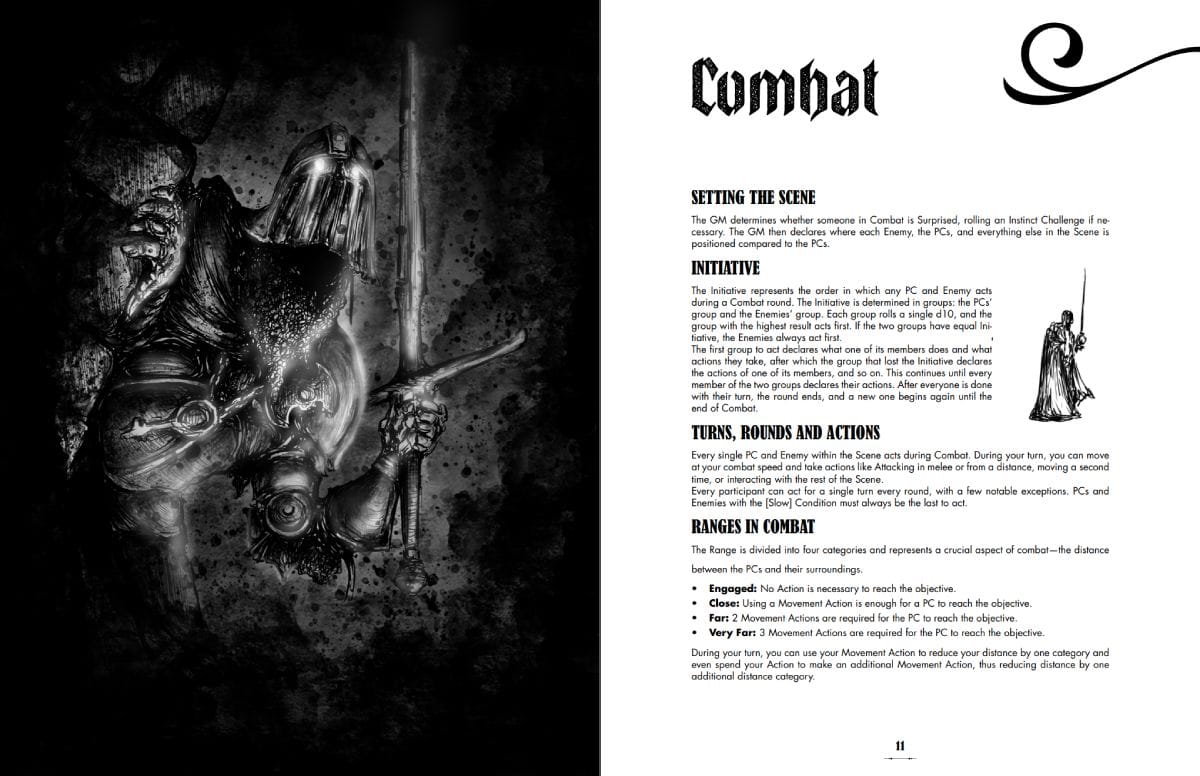 Sample pages of Blood Engine Essential: "Combat"