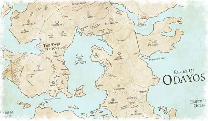 A screenshot depicts an image of the map of TTRPG Crucible of Aether