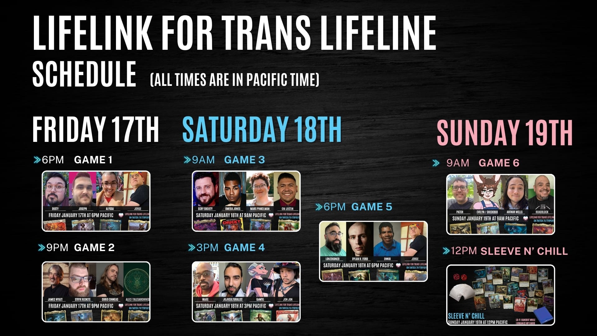 Lifelink for Trans Lifeline from Friday January 17th to Sunday January 19th