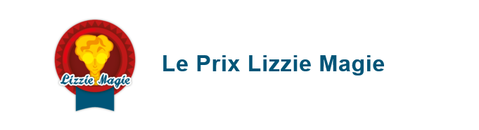 the prize logo which is a medal with an illustration of lizzie magie on it