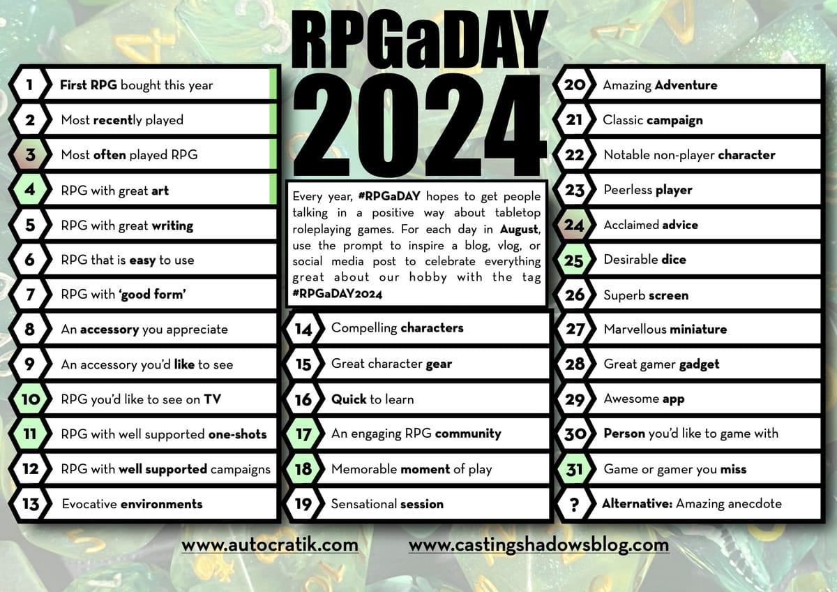 RPGaDAY returns in August