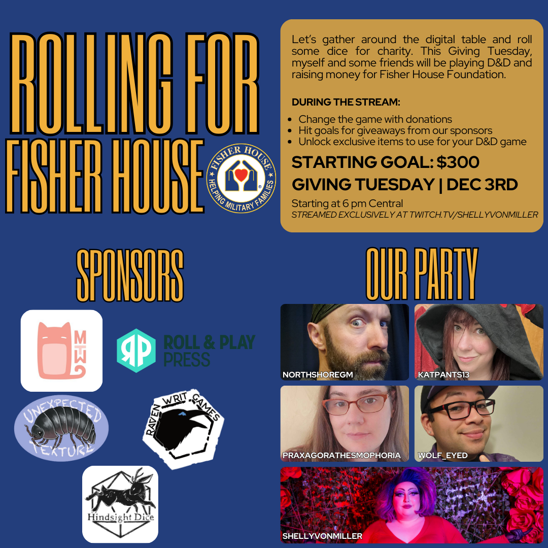 Rolling for Fisher House is happening December 3rd