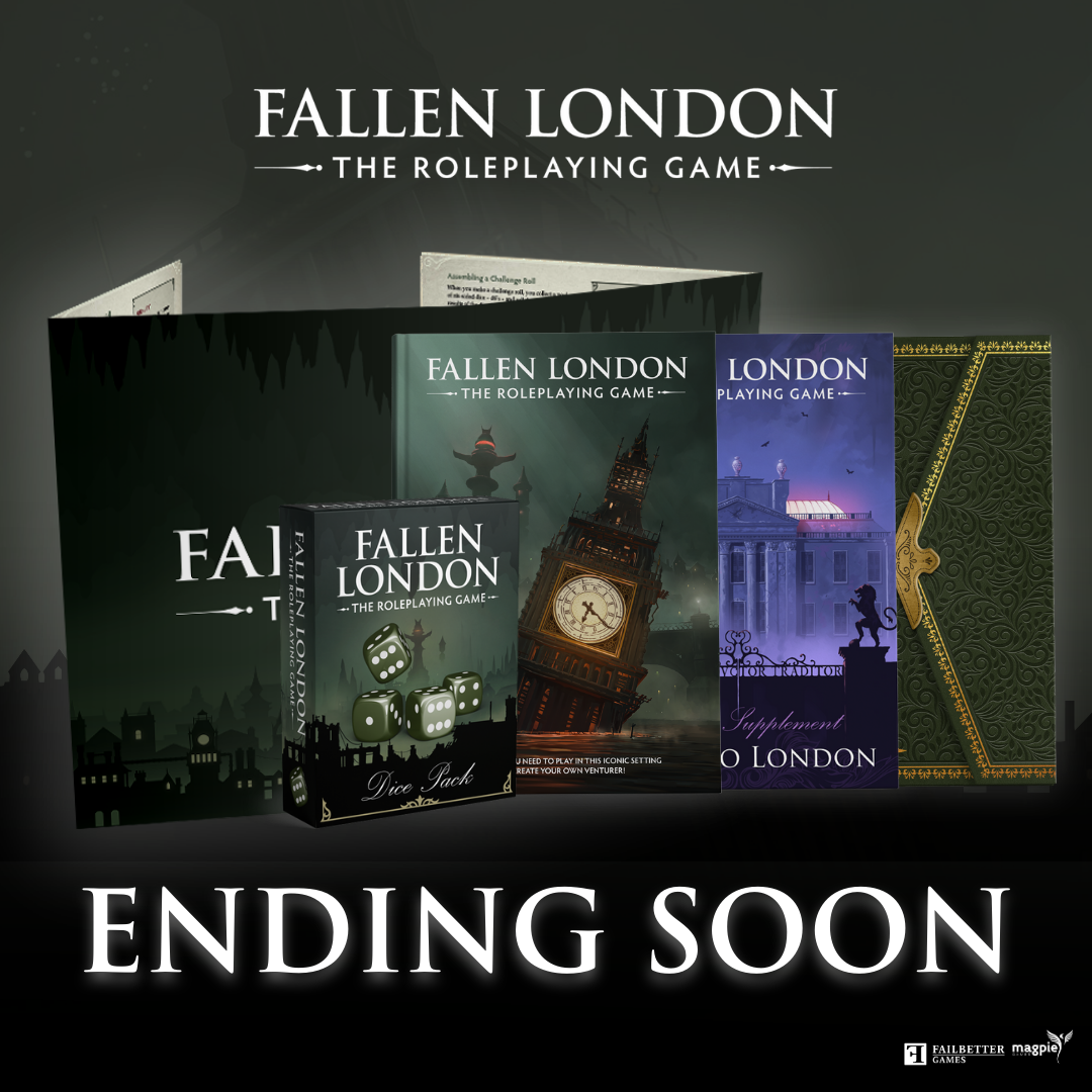 Last Chance to Back Fallen London: The Roleplaying Game on Kickstarter!