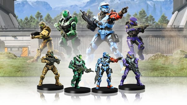 A selection of painted miniatures from the Halo: Flashpoint Recon Edition box