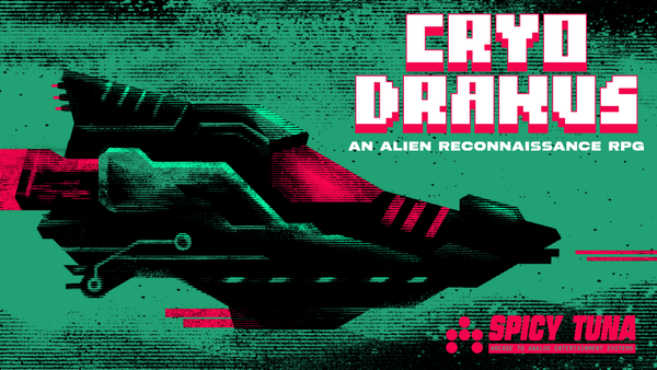 Cryo Drakus project image featuring a spaceship piloted through the darkness.