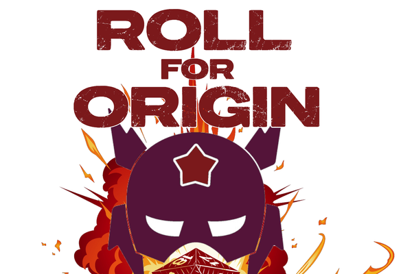 Logo for the Roll for Origin: Supers TTRPG History Podcast