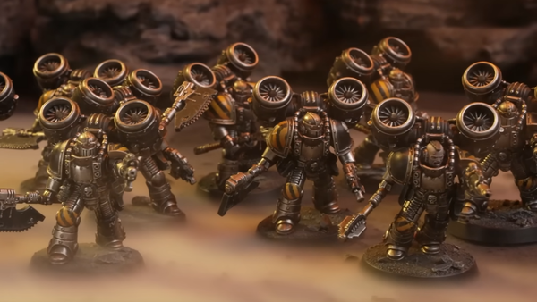 A squad of Iron Warriors Assaults Marines for Warhammer: The Horus Heresy